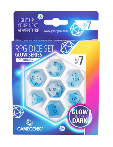 GameGenic RPG Dice Set: Glow Series–Icy Crumbs