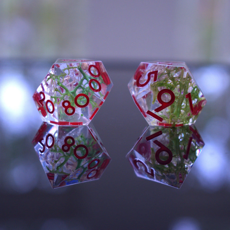 Load image into Gallery viewer, Wrath of Nature Sharp-Edged Resin Dice Set
