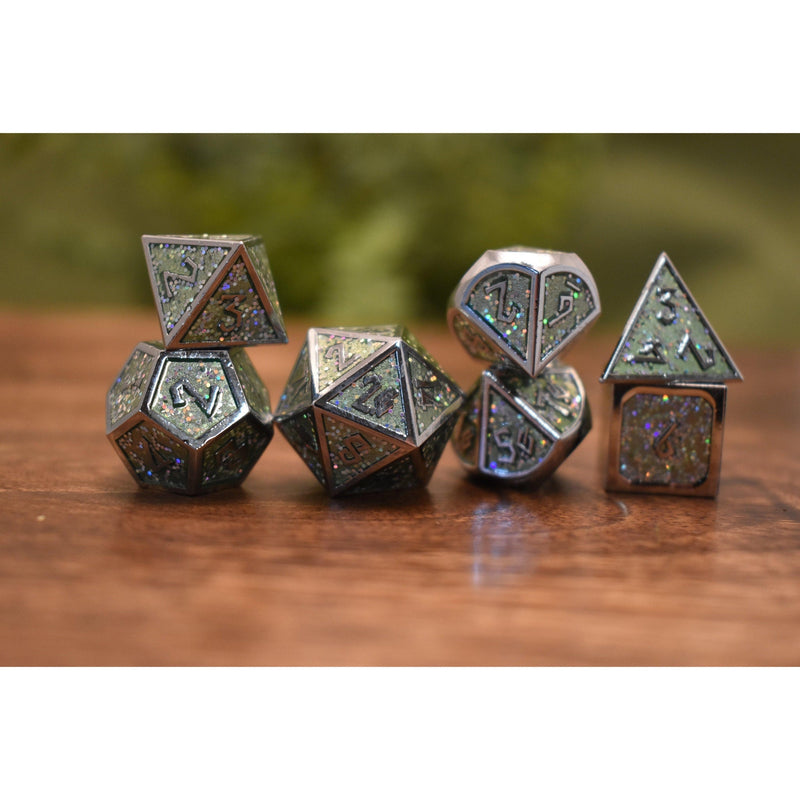 Load image into Gallery viewer, Elder Runes Fairie&#39;s Meadow Metal Dice Set
