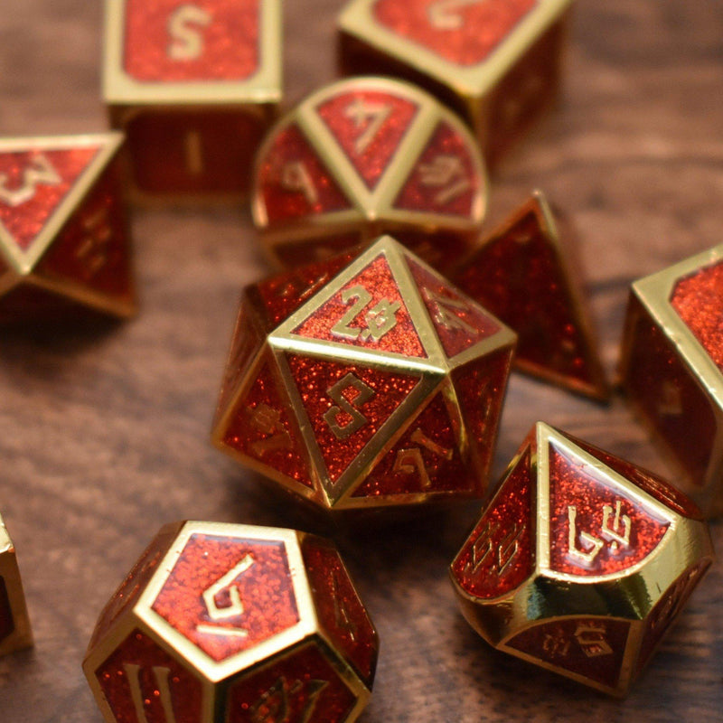 Load image into Gallery viewer, Elder Runes Paladin&#39;s Rage Metal Dice Set
