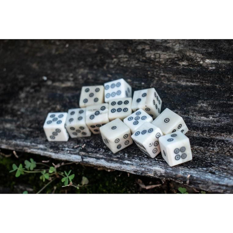 Load image into Gallery viewer, Ragnar&#39;s Bone 6pc D6 Set - Black Pips
