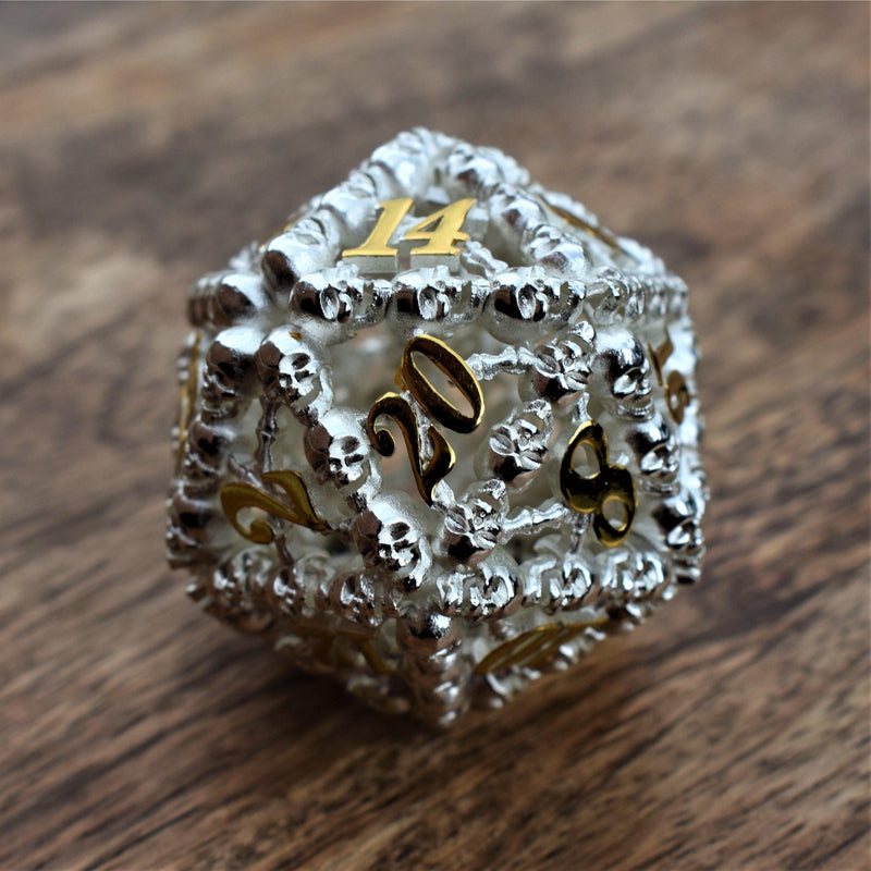 Load image into Gallery viewer, Bone Lord Hollow Metal 50mm D20
