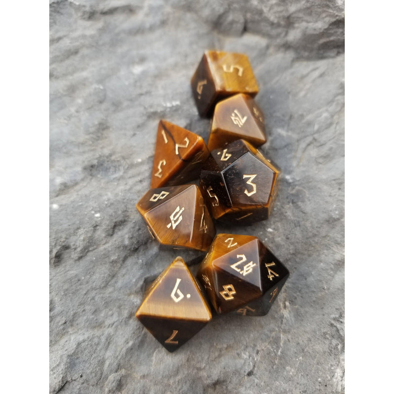 Load image into Gallery viewer, Yellow Tiger&#39;s Eye Stone Dice
