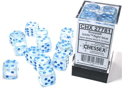 Chessex 16mm D6 12 Die Dice Set