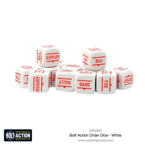 Bolt Action Order Dice White
