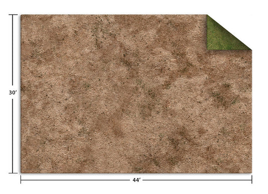 Monster Game Mat: 44x30" Ungridded Broken Grassland / Desert Scrubland Mat