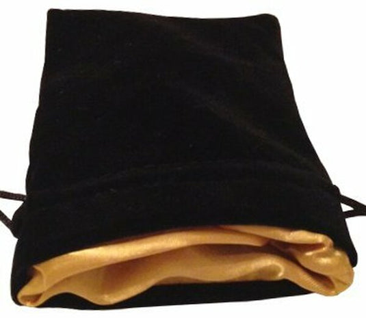 Dice Bag: 4x6: Velvet/Satin: BK/GD Metallic Dice Games