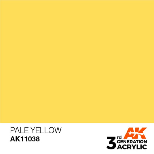 AK Interactive Acrylic Modelling Colors - Pale Yellow