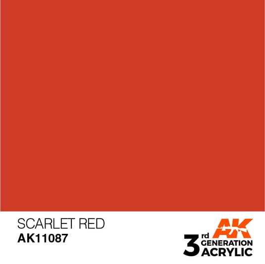 AK Interactive Acrylic Modelling Colors - Scarlet Red