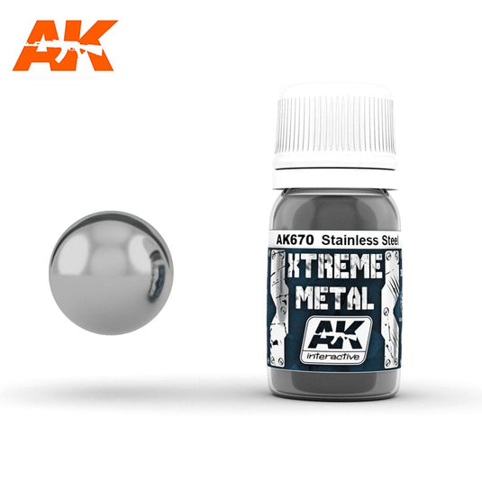 AK Interactive 670 - Xtreme Metal - Stainless Steel 30 ml