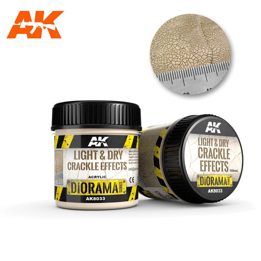 AK Interactive Diaroma Series - Light & Dry Crackle Effects (100 mL)