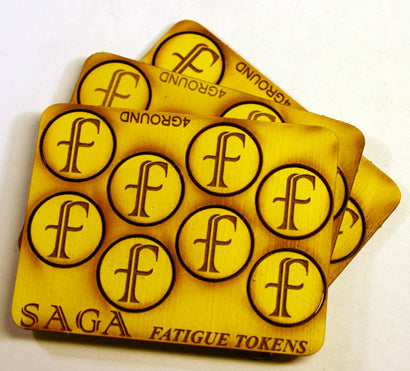 ‘f’ Fatigue Markers (24 painted MDF tokens)