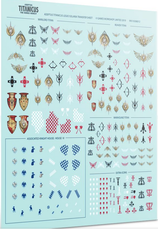 Adeptus Titanicus: Legio Solaria Transfer Sheet