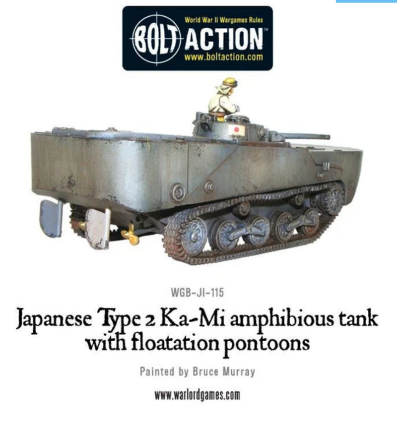 Load image into Gallery viewer, Japanese Type 2 Ka-Mi Amphibious Tank w/ Floatation Pontoons
