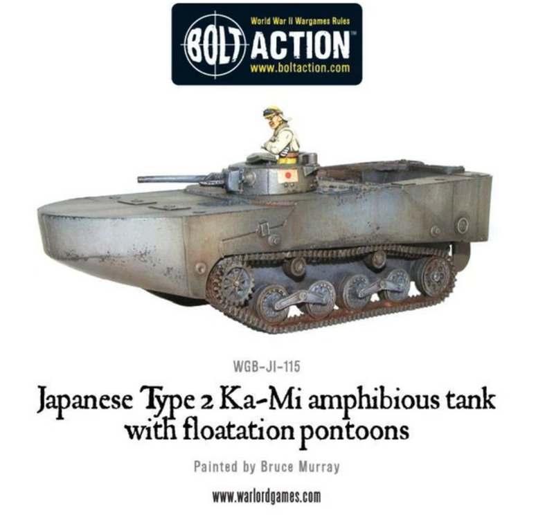 Load image into Gallery viewer, Japanese Type 2 Ka-Mi Amphibious Tank w/ Floatation Pontoons
