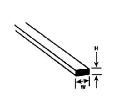 .020 x .060 STYRENE STRIP 90723 (MS-206 / pack of 10)