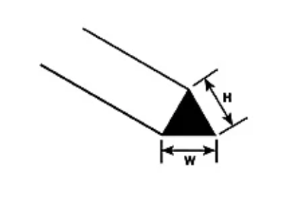 .030 TRIANGULAR STYRENE ROD 90841 (MRT-30 / pack of 10)