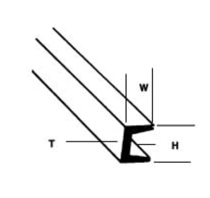 1/4" STYRENE DEEP CHANNEL 90585 (UFS-8 / pack of 5)