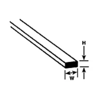 .030 x .080 STYRENE STRIP 90734 (MS-308 / pack of 10)