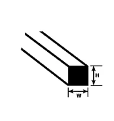 .030 SQUARE STYRENE ROD 90730 (MS-30 / pack of 10)