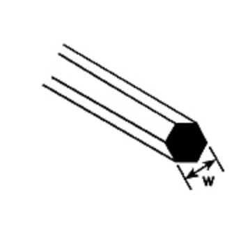 .020 HEXAGONAL STYRENE ROD 90871 (MRX-20 / pack of 10)