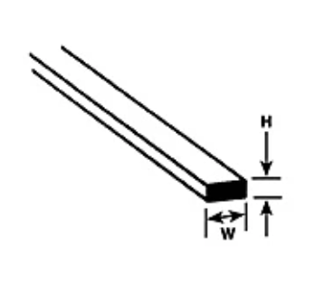 .010 x .187 STYRENE STRIP 90718 (MS-119 / pack of 10)