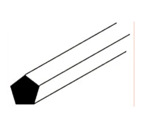 .020 STYRENE PENTAGON ROD 90831 (MRP-20 / pack of 10)