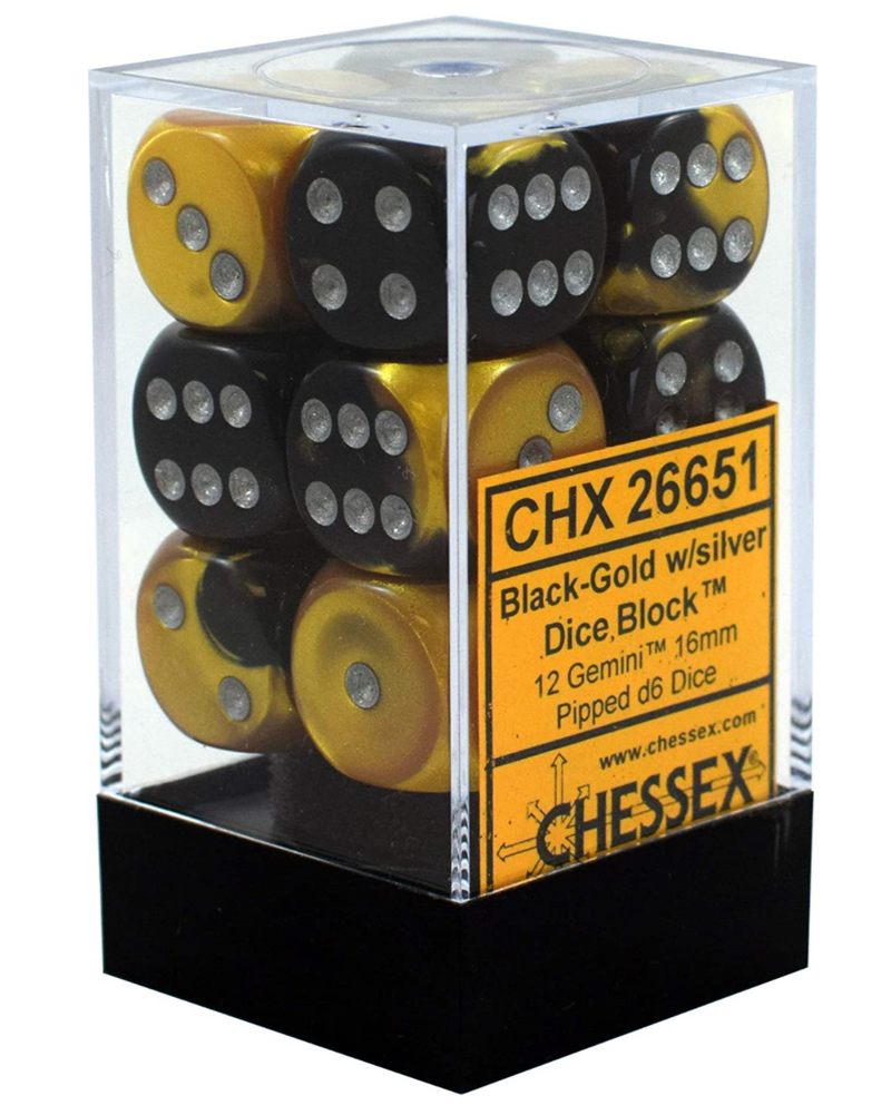 Load image into Gallery viewer, Chessex 16mm D6 12 Die Dice Set
