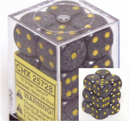 Chessex 16mm D6 12 Die Dice Set