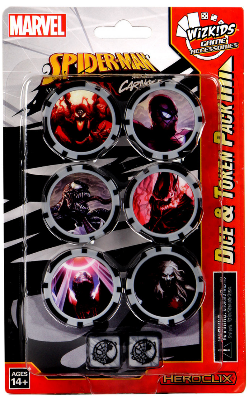 Load image into Gallery viewer, Marvel HeroClix: Spider-Man and Venom Absolute Carnage Dice and Token Pack
