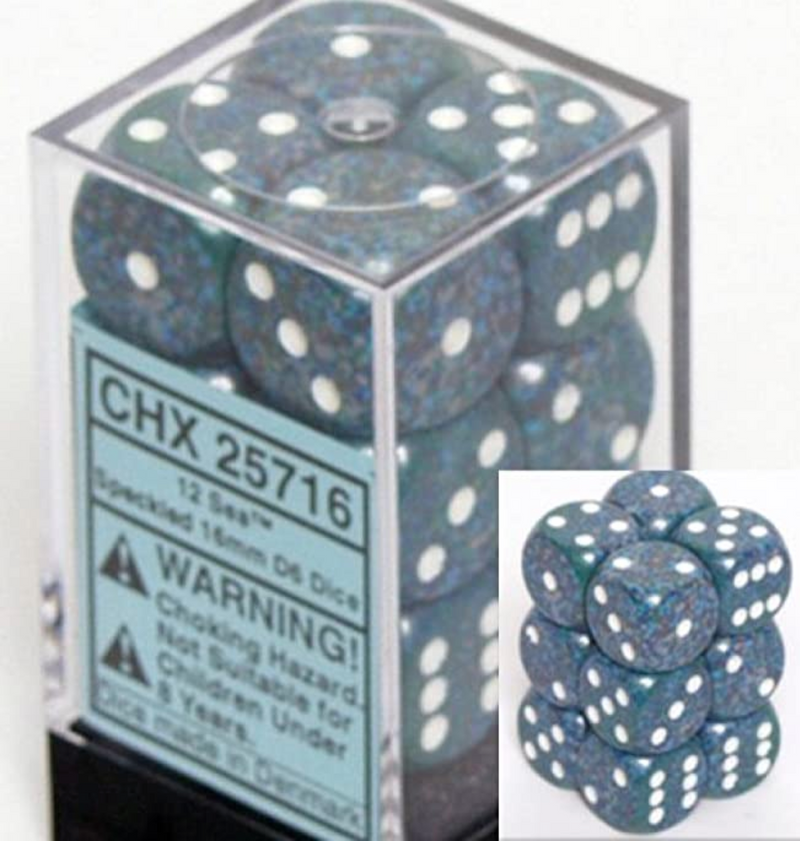 Load image into Gallery viewer, Chessex 16mm D6 12 Die Dice Set
