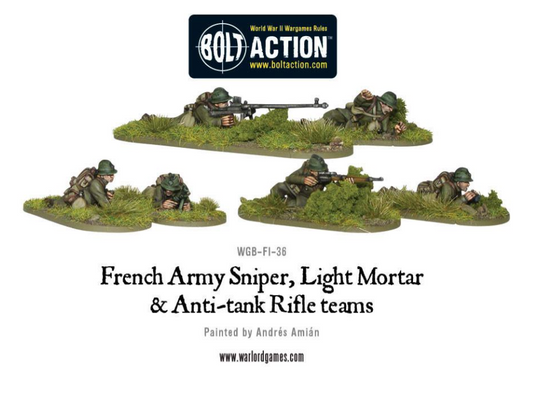 French Army Sniper, Light Mortar and Anti-tank Rifle teams