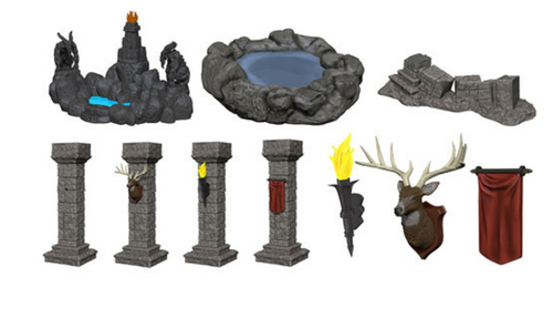 WizKids Miniatures: Fantasy Terrain - Painted Pools & Pillars (Set 1)