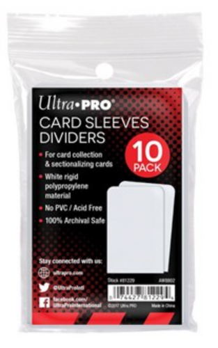 Semi-Rigid Card Dividers Standard - White (10-Pack)