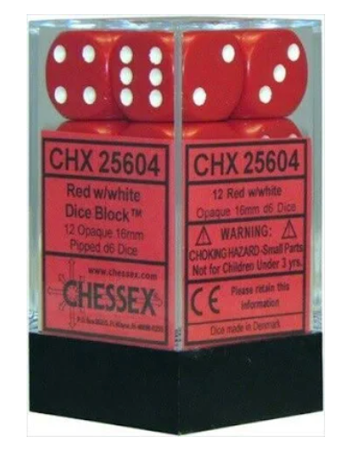 Chessex 16mm D6 12 Die Dice Set