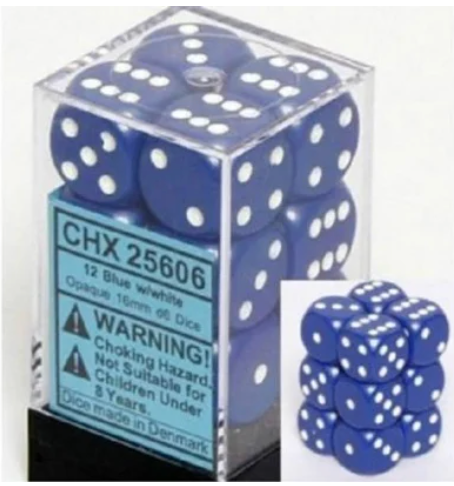 Chessex 16mm D6 12 Die Dice Set