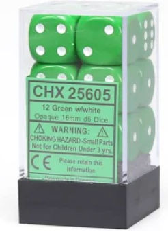 Chessex 16mm D6 12 Die Dice Set