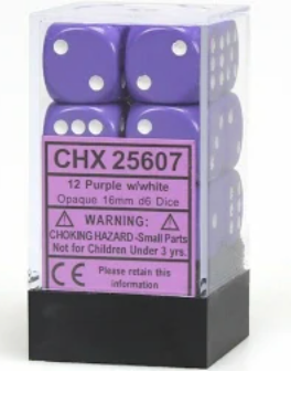 Chessex 16mm D6 12 Die Dice Set
