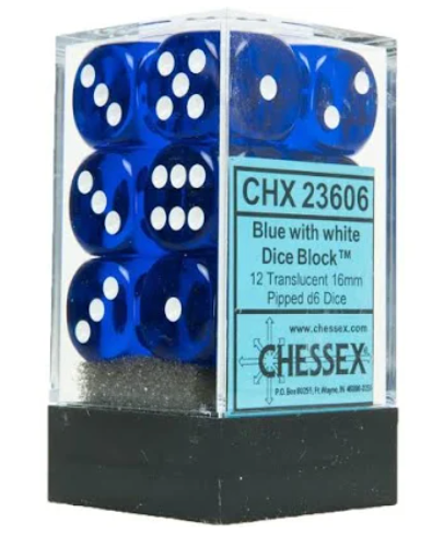 Chessex 16mm D6 12 Die Dice Set