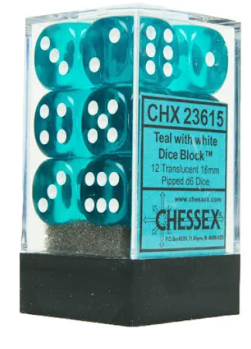 Chessex 16mm D6 12 Die Dice Set