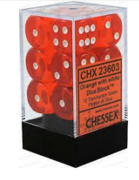 Chessex 16mm D6 12 Die Dice Set