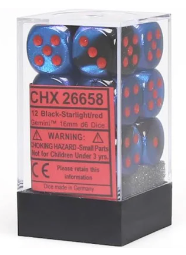 Chessex 16mm D6 12 Die Dice Set