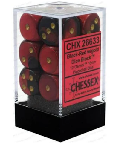 Load image into Gallery viewer, Chessex 16mm D6 12 Die Dice Set
