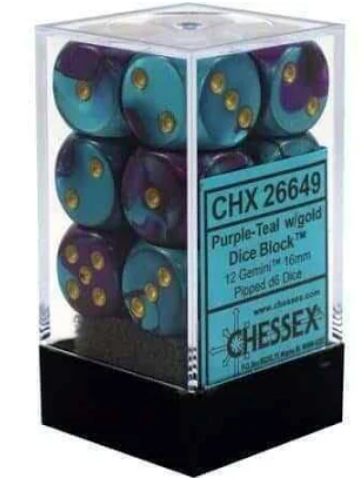 Chessex 16mm D6 12 Die Dice Set