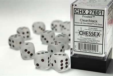 Chessex 16mm D6 12 Die Dice Set