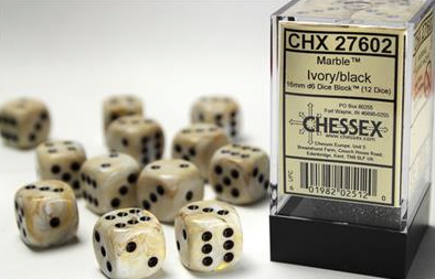 Chessex 16mm D6 12 Die Dice Set