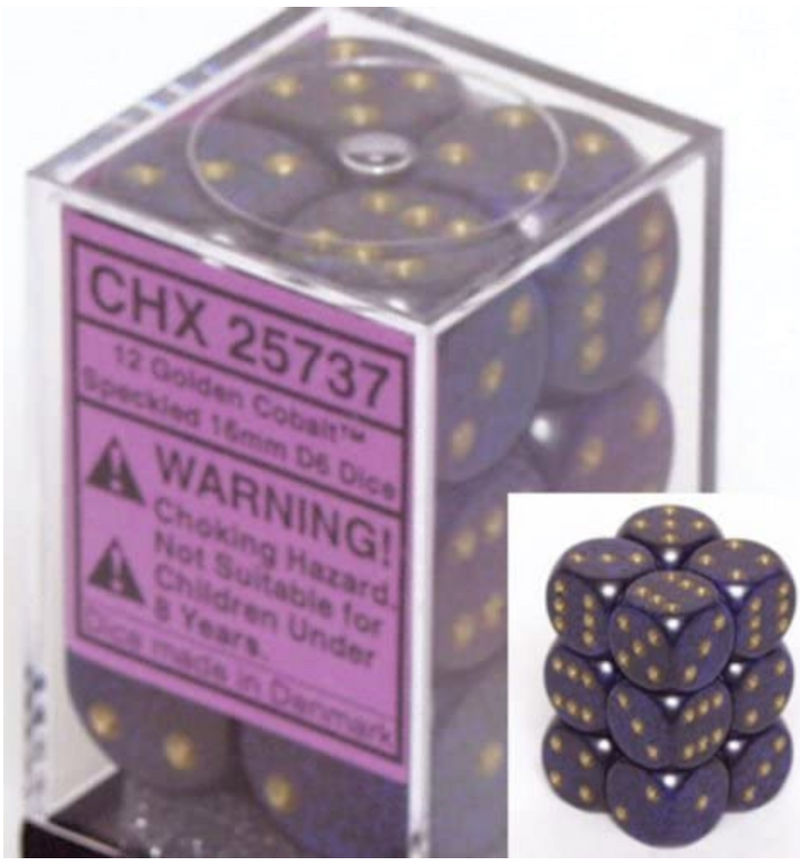 Load image into Gallery viewer, Chessex 16mm D6 12 Die Dice Set
