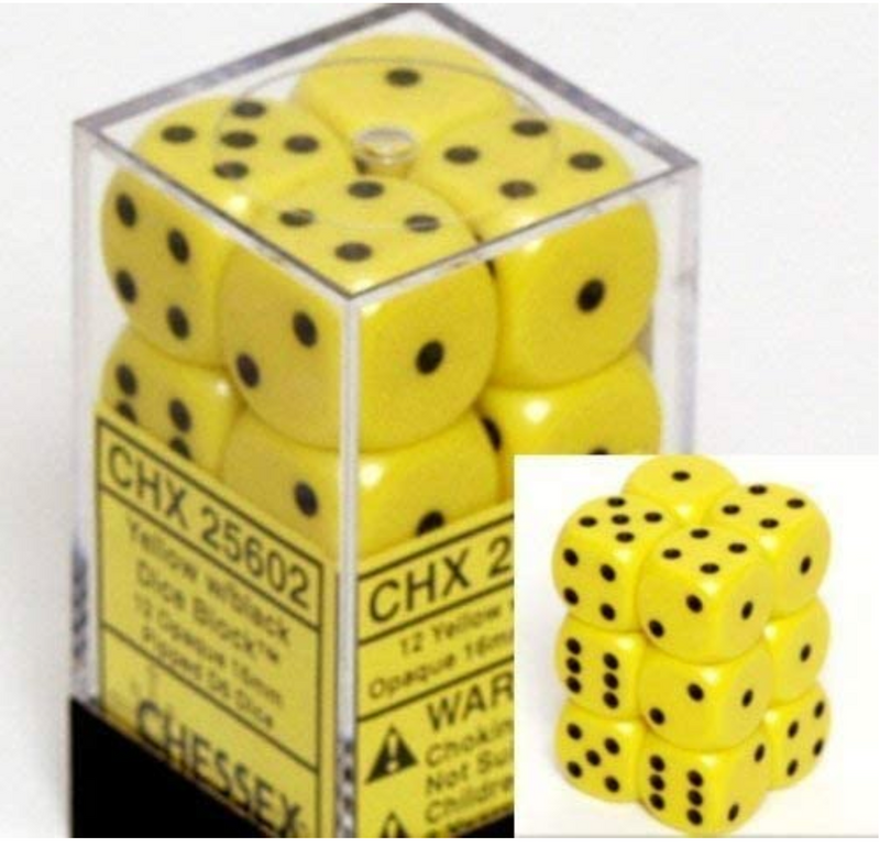 Load image into Gallery viewer, Chessex 16mm D6 12 Die Dice Set
