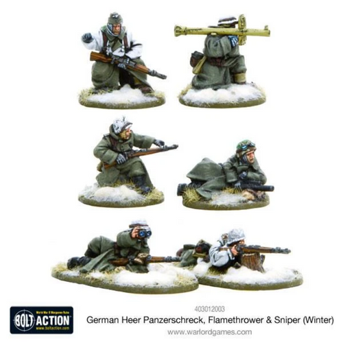 German Heer Panzerschrek, Flamethrower & Sniper teams (Winter)