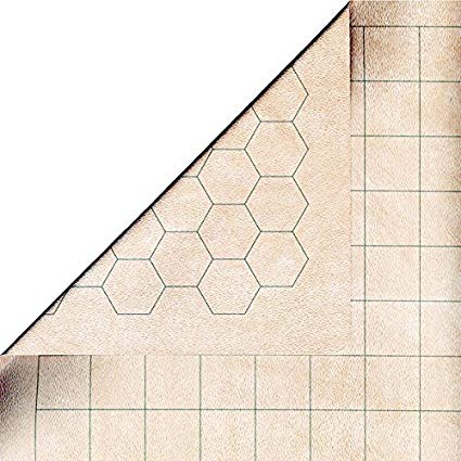 Double-Sided Battlemat With 1.5 Inch Squares/Hexes
